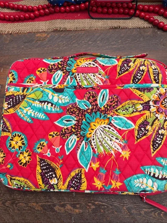 Vera Bradley Commuter Tablet Tamer Organizer Bag RUMBA Pink Travel iPad Floral