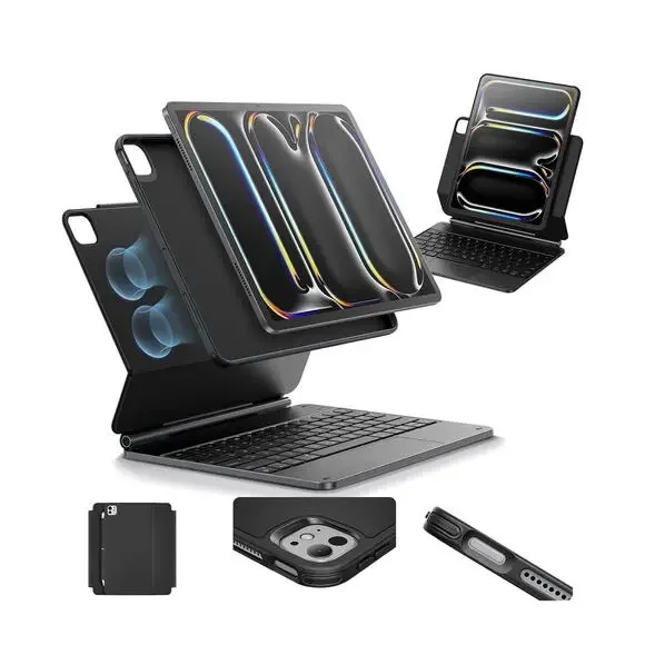 ESR iPad Pro 11 Inch Case with Keyboard (M4, 2024), iPad Pro 11 (5th Gen) Black
