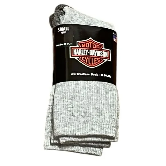 Harley-Davidson Youth All‎ Weather Socks, 2 Pairs, Size Youth 12-3 1/2