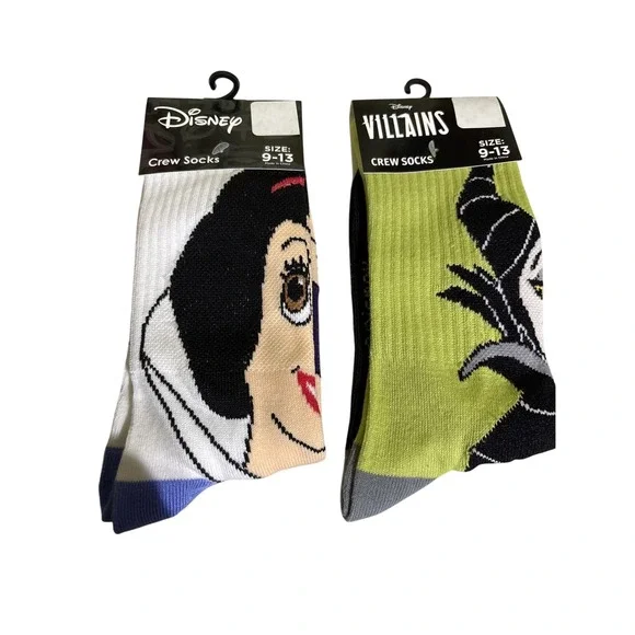 Disney Villains‎ Snow White Maleficent Crew Socks Size 9-13