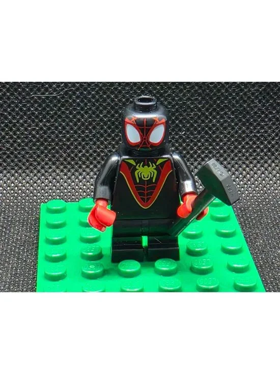 LEGO Marvel Spider-Verse: Miles Morales Minifigure w/ Hammer Black Red NEW