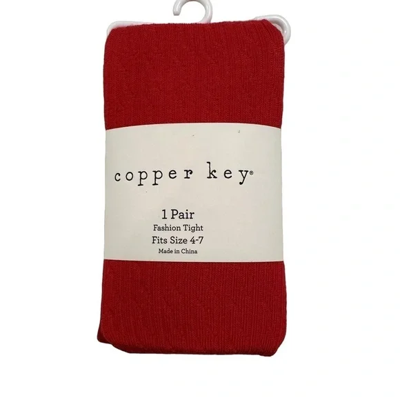 Copper Key Red Fashion Tights