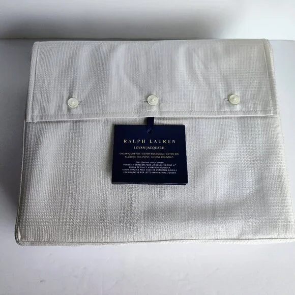 Ralph Lauren Platinum Jaquard Full/Queen Duvet Cover