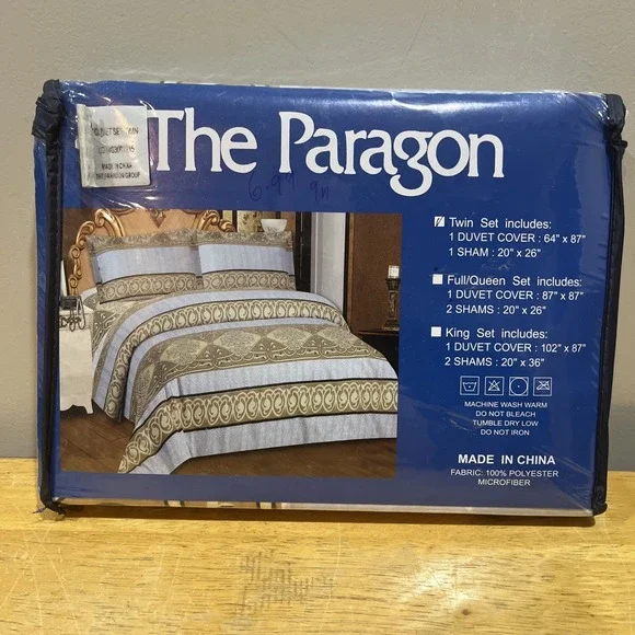 The Paragon NIB Vintage Eternity‎ Knot Hieroglyphics Twin Duvet Set Microfiber