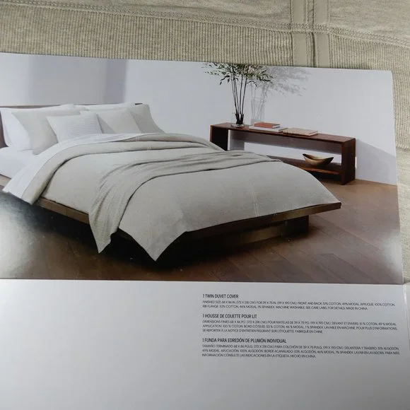 CALVIN KLEIN Modern Cotton Twin DUVET COVER Jogger Beige Cotton Modal NEW $129