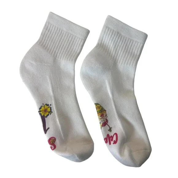 Sweet 16 White Crew Socks With Celebrate Design