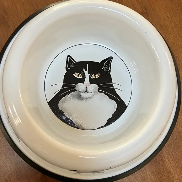 Black and White Cat Bowl