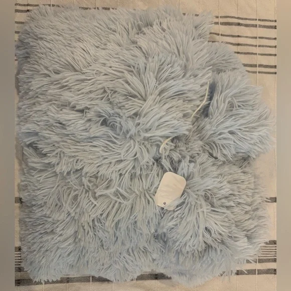 Pottery‎ Barn Teen Recycled Super Fluffy Faux Fur Duvet Cover Ice Blue Twin
