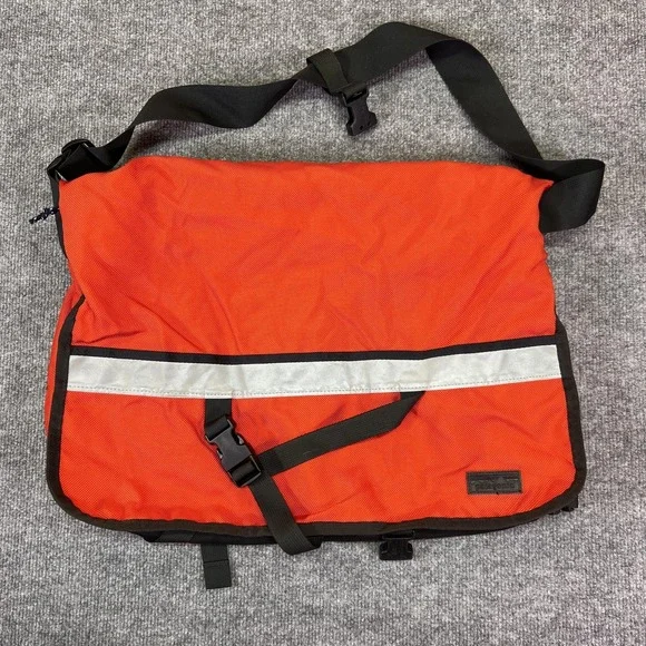 Vintage Patagonia Critical Mass Messenger Bag Orange Reflective Strap Travel