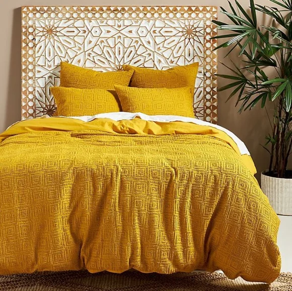 HTF Anthropologie Textured Nori Duvet Cover, Queen