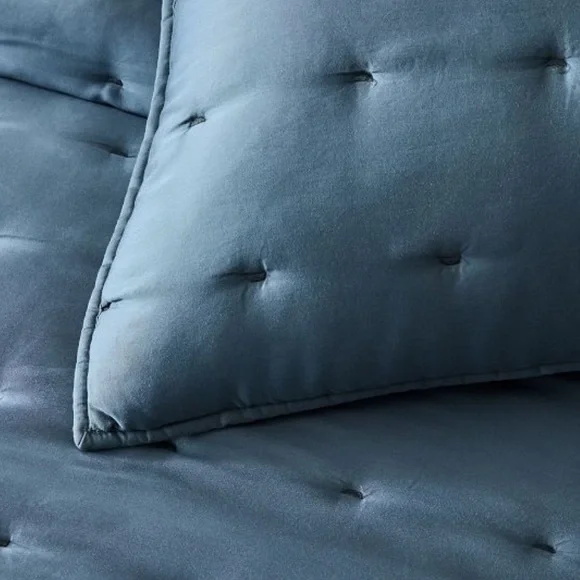 West Elm TENCEL™ Crescent Stitch King Sham in Steel Blue