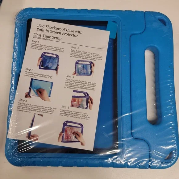 iPad Shockproof Case with Built-in Screen‎ Protector Blue