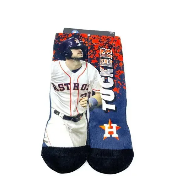 For Bare Feet Houston‎ Astros Kyle Tucker Road Warrior Player Crew Socks Youth