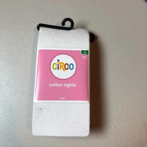 NWT Circo White Cotton Tights Size 4-6X