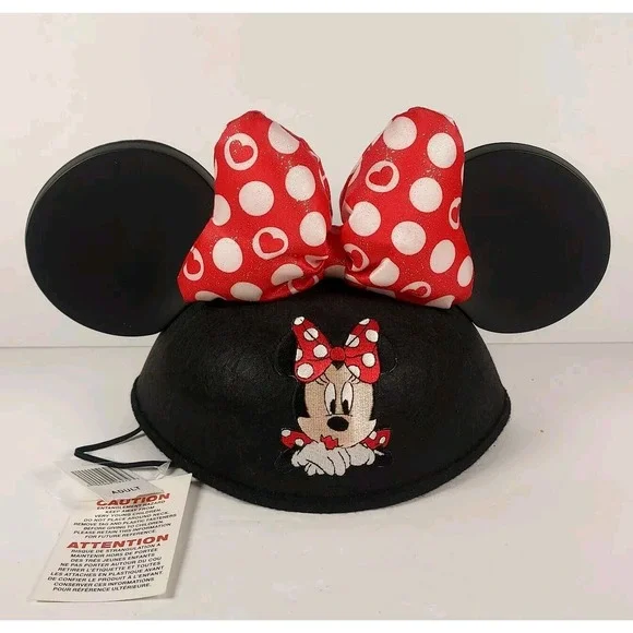 Disney Parks, Adult Minnie Mouse Glitter Polka Dot Bow, Ears, New With Tags, 9B2