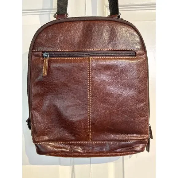 Jack Georges Brown Leather Voyager Backpack