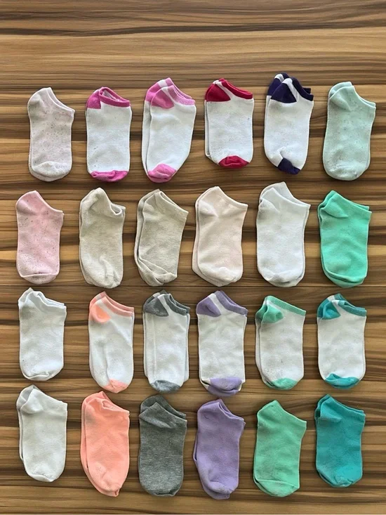 Girls Clothes 24 Pair Bundle Walmart Wonder Nation No Show Socks Size L(4-10)