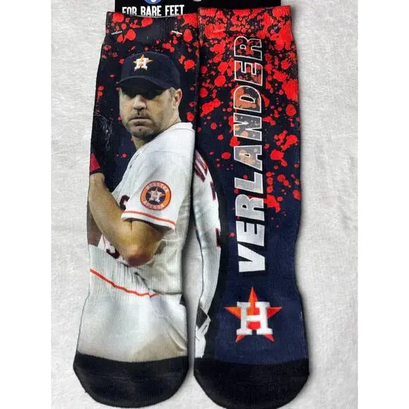 For Bare Feet Youth (13, 1-3) Houston Astros Verlander #35 Socks NWTs