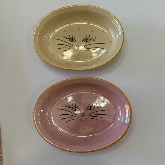 Cat face bowls. For Food and water by Castle mere pet company