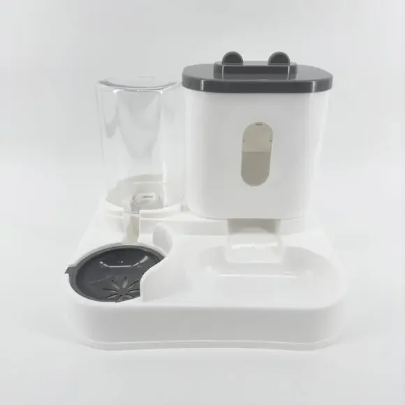 Small Cat Feeding Station with Food & Water Dispenser - Easy Clean Pet Feeder