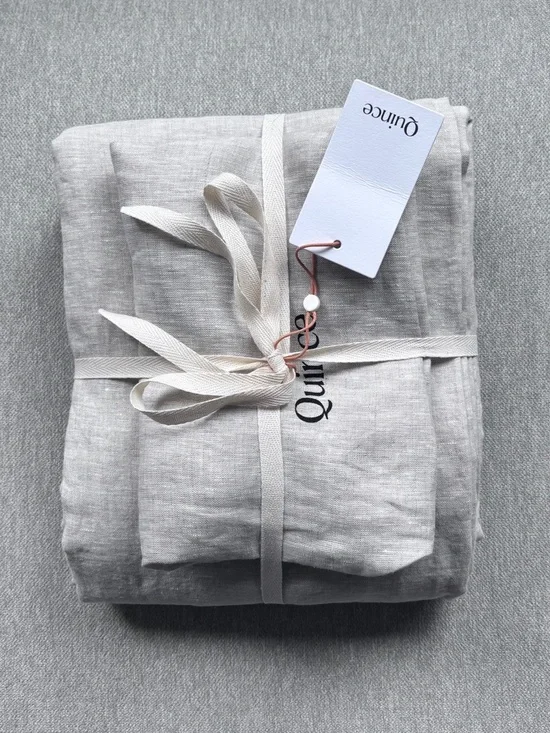 Quince European Linen Duvet Cover Twin Natural Chambray NWT