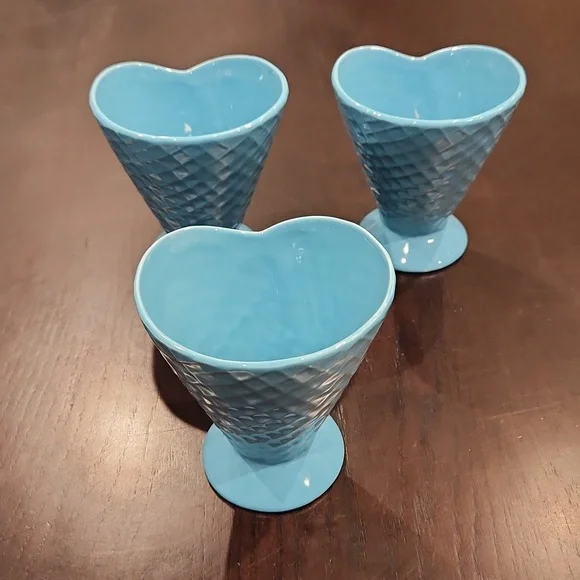 West Elm, Turquoise Ice-cream cups, NEW