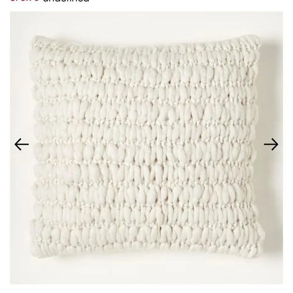 West Elm Cream Textured Accent Pillow NWT