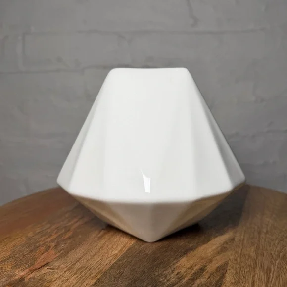 West Elm Geometric White Porcelain Vase