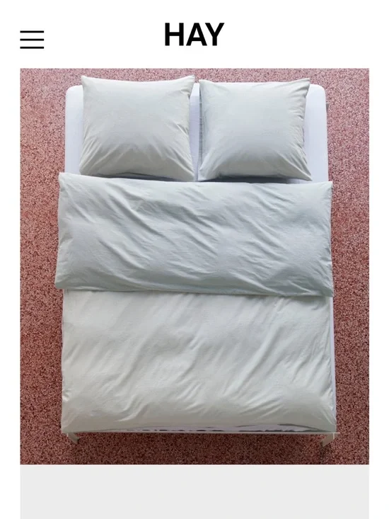 HAY Cotton Duvet Cover in Light Gray