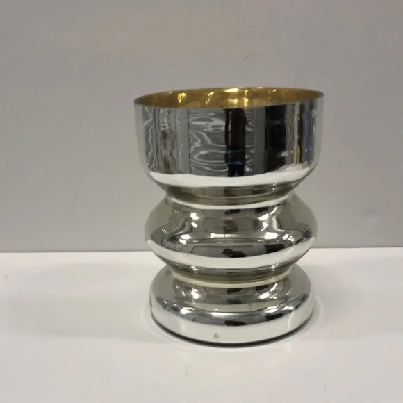West Elm Silver and Gold Decorative Vase