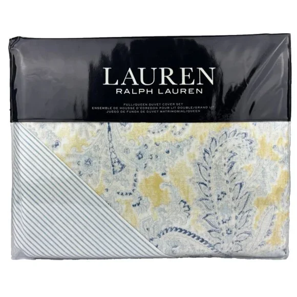 NEW $270 Ralph Lauren Marisa Duvet Set! Queen Paisley Floral Cover & 2 Shams