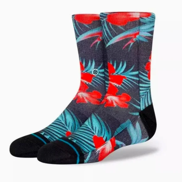 NWT Kid's Wade Collection Stance Tropical Patterned Crew Socks