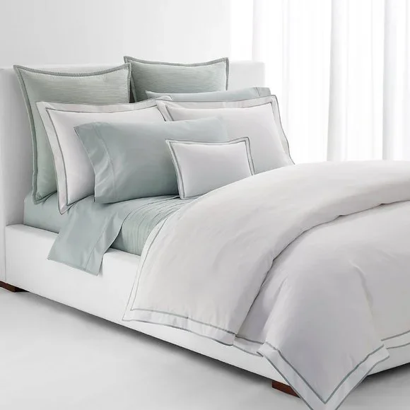 Lauren Ralph Lauren Spencer Border Duvet Cover Full/ Queen + 2 Shams White Sage