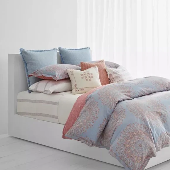 Lauren Ralph Lauren Marley Paisley Reversible Full Queen Duvet Cover 3 Piece Set