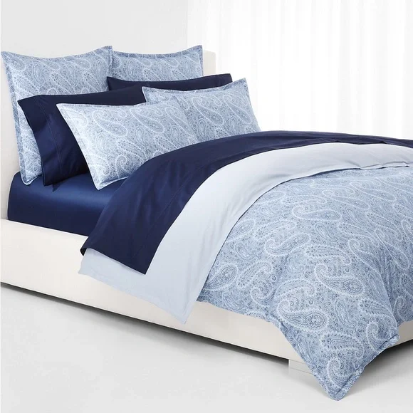 Lauren Ralph Lauren Bantry Paisley Flannel King Duvet Set + 2 Euro Shams
