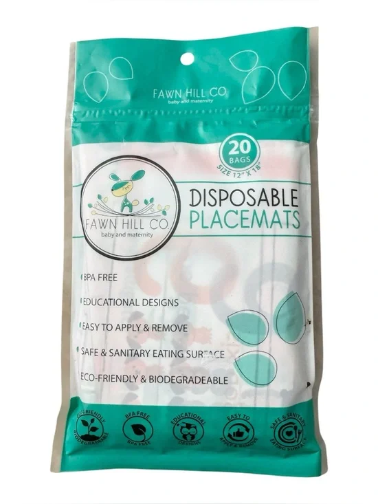 FAWN HILL CO Baby/Maternity Disposable BPA Free Placemats (Lot of 2)-Brand NEW
