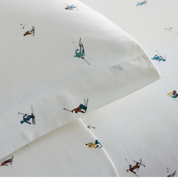 West Elm Ski Motif Cream Bedding Sheets