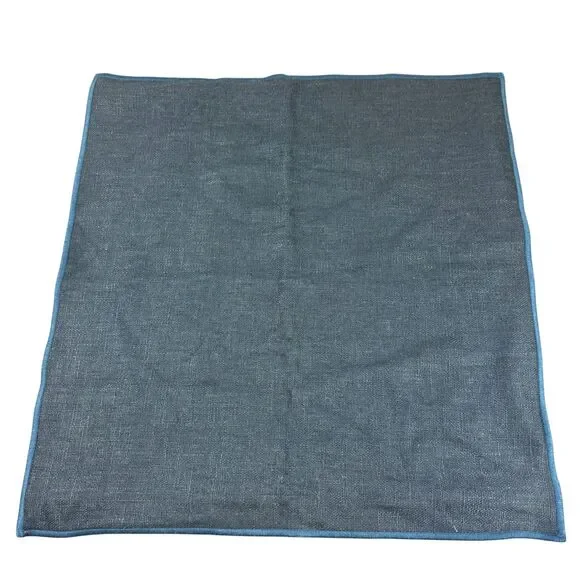 West Elm Classic Linen Navy Square Pillow Cover Viscose Blend 20x20 Machine Wash