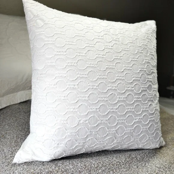 West Elm White Circle Pattern Pillow Cover