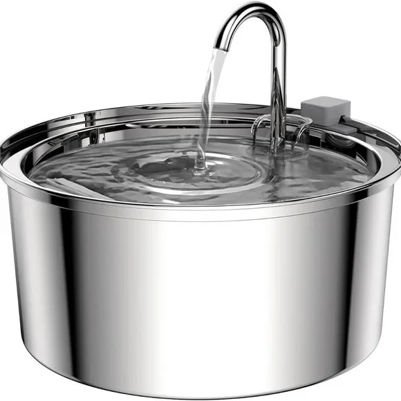 Cat Water Fountain, 3.2L108oz Automatic Stainless Steel Pet Fountain Dog Water