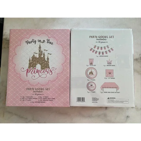 Set‎ Of 2 Party In A Box 43 Piece Each 86 Total BirthdayParty Goods Set Princess
