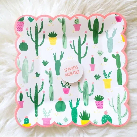 Meri Meri 12 LARGE Cactus Succulent Party Plates
