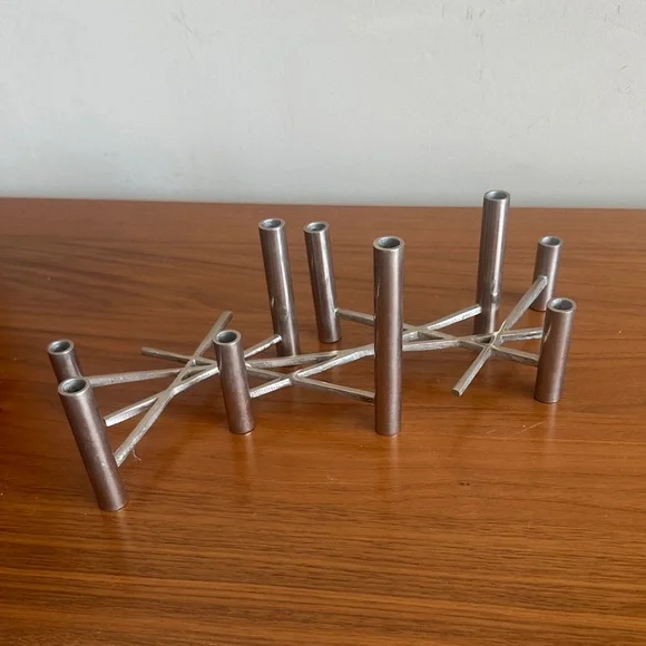 West Elm Modern Silver mini candle holder
