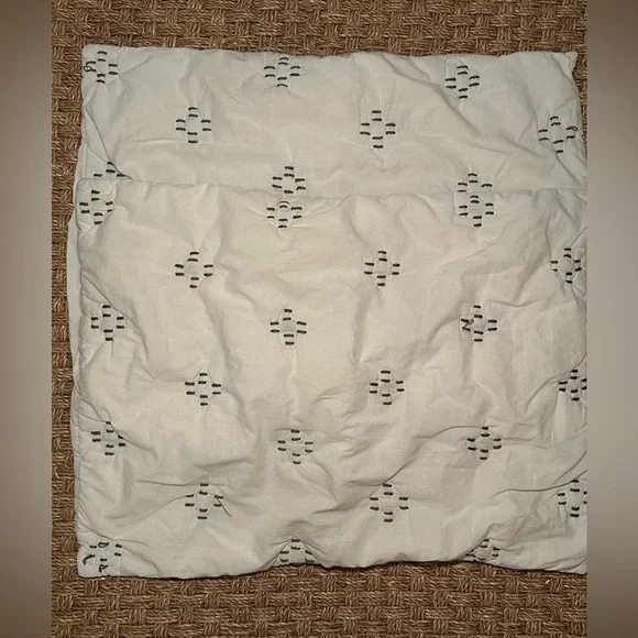 West Elm White Dash Stitch Sham Set (Two)