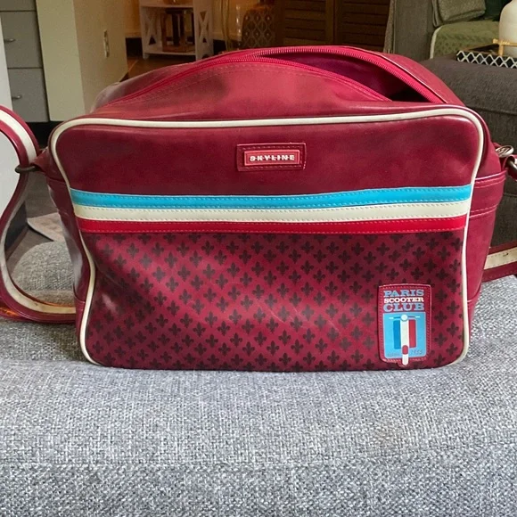 Red and Blue Retro Messenger Bag