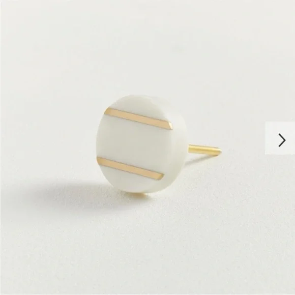 West Elm White Marble Drawer Pulls New Set of 3