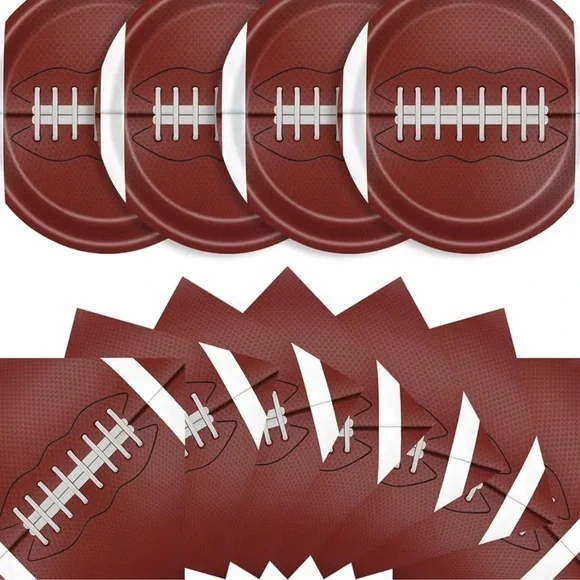 Super Bowl Football Party Plates and Napkins Set