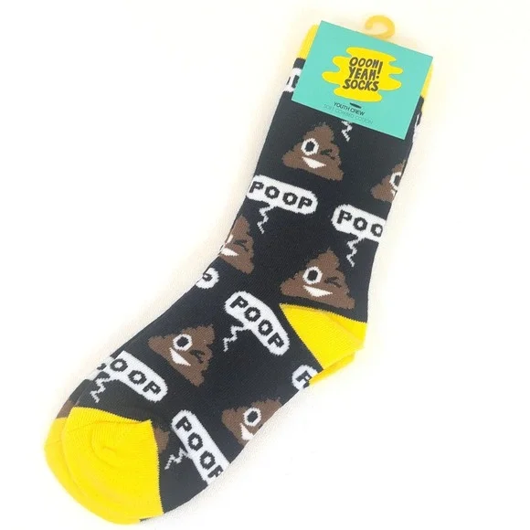 Oooh Yeah! Socks Funny Emoji Character Junior Crew Soft Combed Cotton