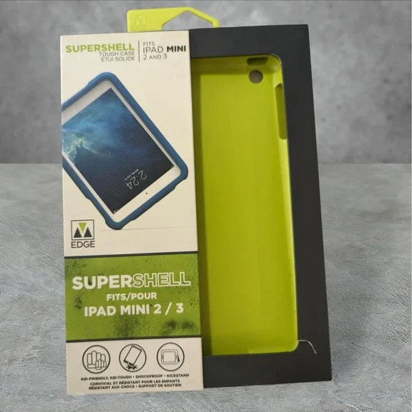Edge Supershell Tough Case For Ipad Mini 2/3 With Kickstand, Green & Gray‎