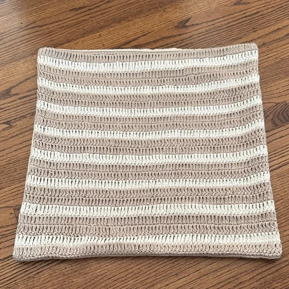3 West Elm Crochet Linen Pillow Covers 20